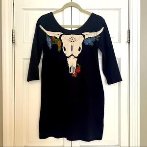 Trendy Cotton Appliqué Dress